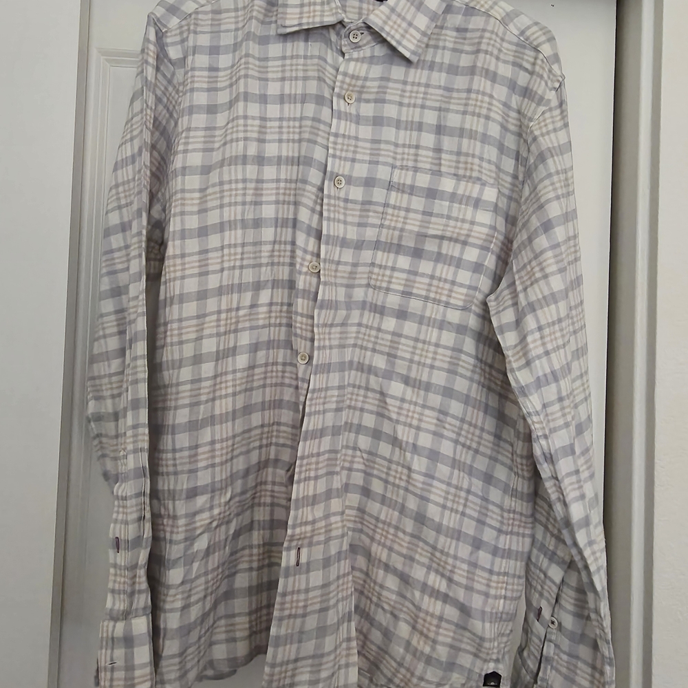 Faherty Men’s Linen Blend Long Sleeve Shirt – M – Spring Essential